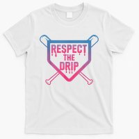 Baseball Respect The Drip Home Plate Drip Ice Cream T-Shirt