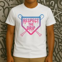 Baseball Respect The Drip Home Plate Drip Ice Cream T-Shirt