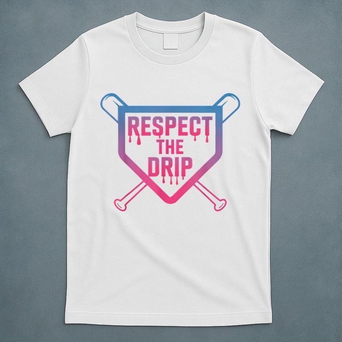 Baseball Respect The Drip Home Plate Drip Ice Cream T-Shirt