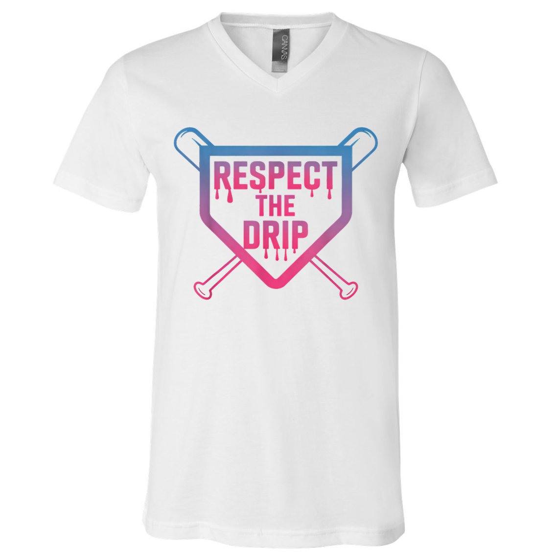Baseball Respect The Drip Home Plate Drip Ice Cream V-Neck T-Shirt