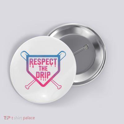 Baseball Respect The Drip Home Plate Drip Ice Cream Button