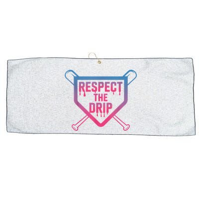 Baseball Respect The Drip Home Plate Drip Ice Cream Large Microfiber Waffle Golf Towel
