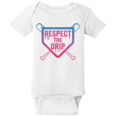 Baseball Respect The Drip Home Plate Drip Ice Cream Baby Bodysuit