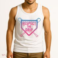 Baseball Respect The Drip Home Plate Drip Ice Cream Tank Top