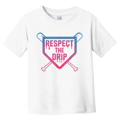 Baseball Respect The Drip Home Plate Drip Ice Cream Toddler T-Shirt