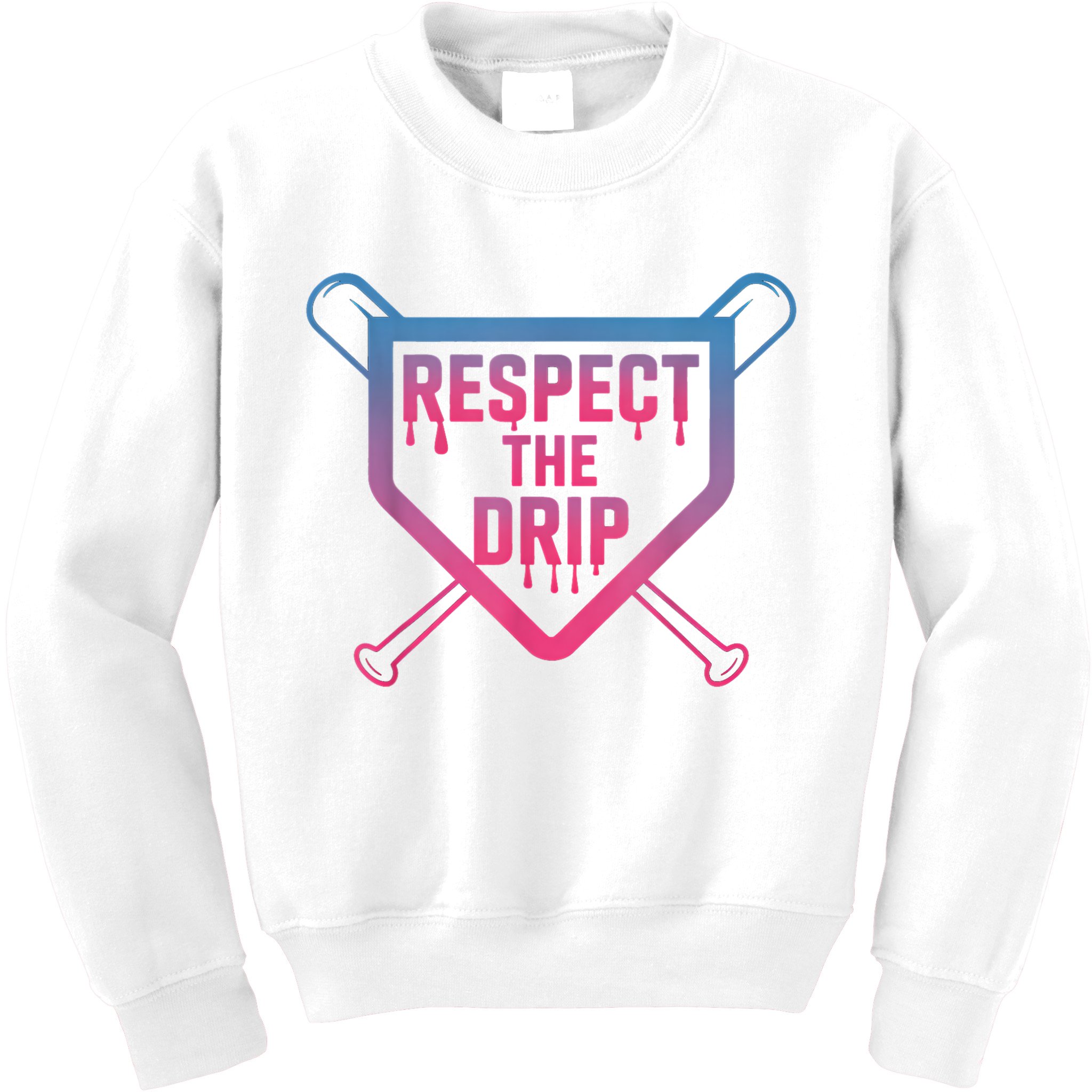 Baseball Respect The Drip Home Plate Drip Ice Cream Kids Sweatshirt