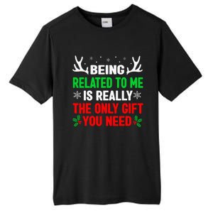 Being Related To Me Funny Christmas S Women Family Tall Fusion ChromaSoft Performance T-Shirt