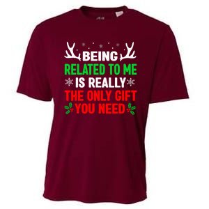 Being Related To Me Funny Christmas S Women Family Cooling Performance Crew T-Shirt