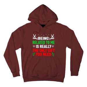 Being Related To Me Funny Christmas S Women Family Hoodie