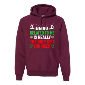 Being Related To Me Funny Christmas S Women Family Premium Hoodie