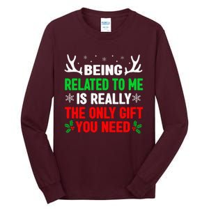 Being Related To Me Funny Christmas S Women Family Tall Long Sleeve T-Shirt