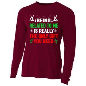 Being Related To Me Funny Christmas S Women Family Cooling Performance Long Sleeve Crew