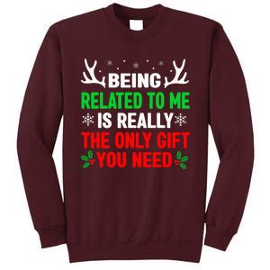 Being Related To Me Funny Christmas S Women Family Tall Sweatshirt