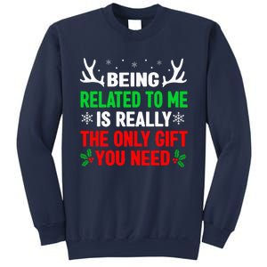 Being Related To Me Funny Christmas S Women Family Sweatshirt