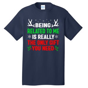 Being Related To Me Funny Christmas S Women Family Tall T-Shirt