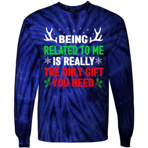 Being Related To Me Funny Christmas S Women Family Tie-Dye Long Sleeve Shirt