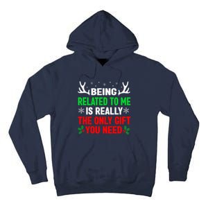 Being Related To Me Funny Christmas S Women Family Tall Hoodie