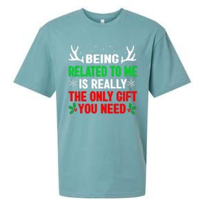 Being Related To Me Funny Christmas S Women Family Sueded Cloud Jersey T-Shirt