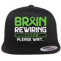 Brain Rewiring Traumatic Brain Injury Ribbon TBI Survivor Flat Bill Trucker Hat