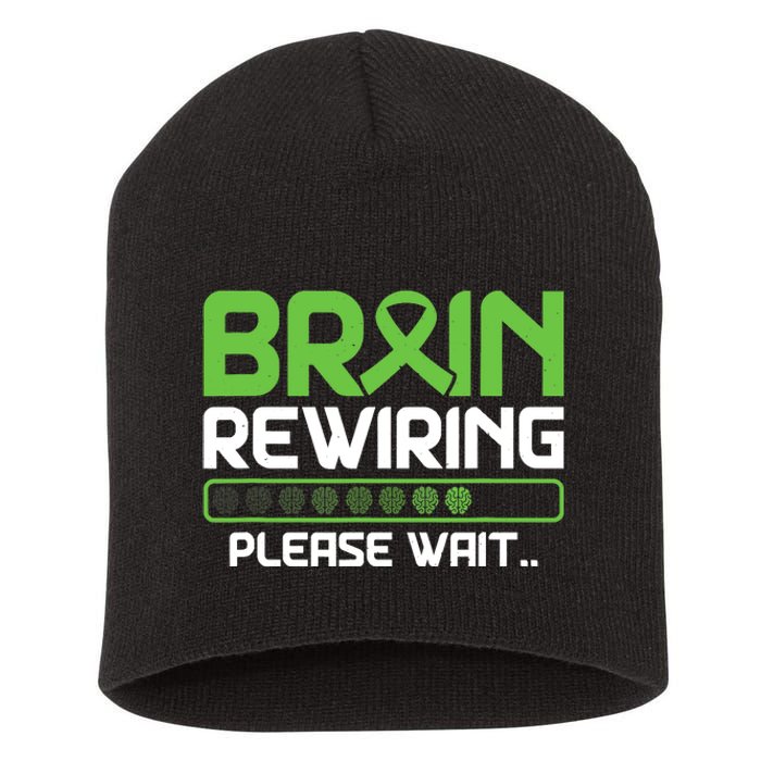 Brain Rewiring Traumatic Brain Injury Ribbon TBI Survivor Short Acrylic Beanie