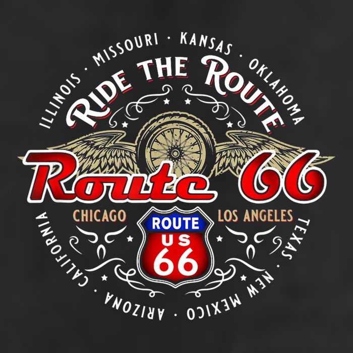 Bikers Ride The Route 66 Road Trip Across Americas Highway 7 Panel Mesh Trucker Snapback Hat