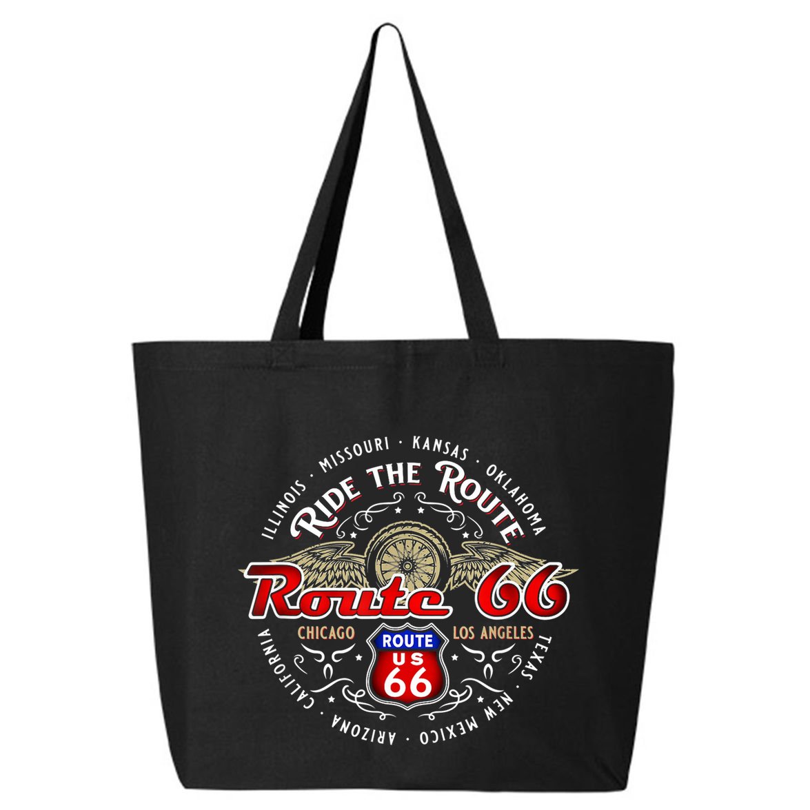 Bikers Ride The Route 66 Road Trip Across Americas Highway 25L Jumbo Tote
