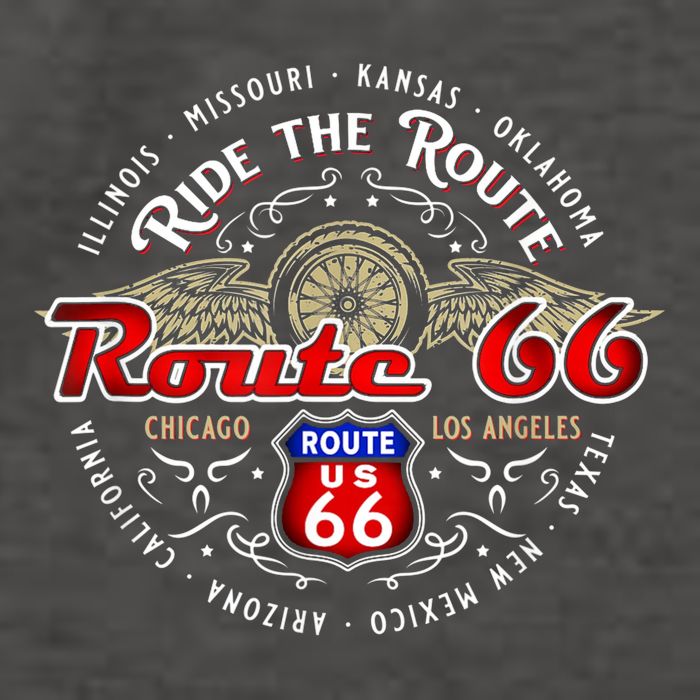 Bikers Ride The Route 66 Road Trip Across Americas Highway Vector Backpack