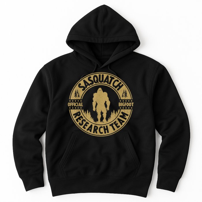 Bigfoot Research Team Retro Vintage Sasquatch And Trees 70s Hoodie