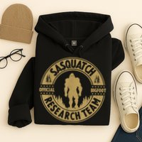 Bigfoot Research Team Retro Vintage Sasquatch And Trees 70s Hoodie