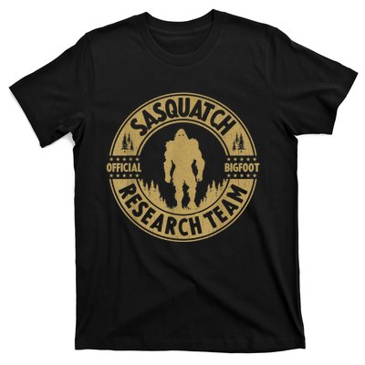 Bigfoot Research Team Retro Vintage Sasquatch And Trees 70s T-Shirt