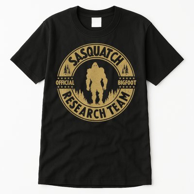 Bigfoot Research Team Retro Vintage Sasquatch And Trees 70s Tall T-Shirt