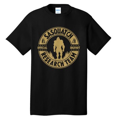 Bigfoot Research Team Retro Vintage Sasquatch And Trees 70s Tall T-Shirt