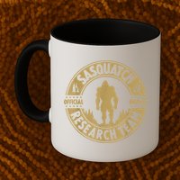 Bigfoot Research Team Retro Vintage Sasquatch And Trees 70s Mug