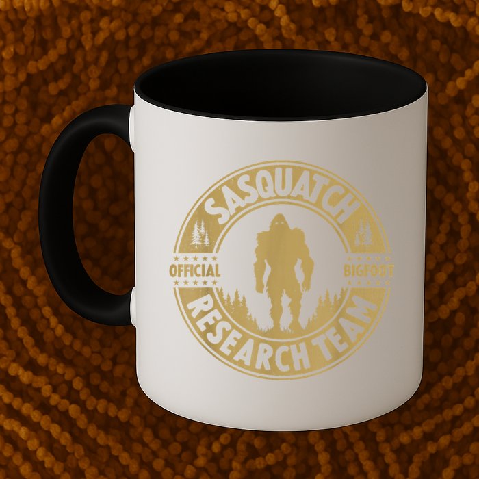 Bigfoot Research Team Retro Vintage Sasquatch And Trees 70s Mug