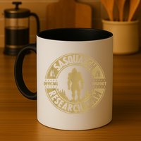Bigfoot Research Team Retro Vintage Sasquatch And Trees 70s Mug