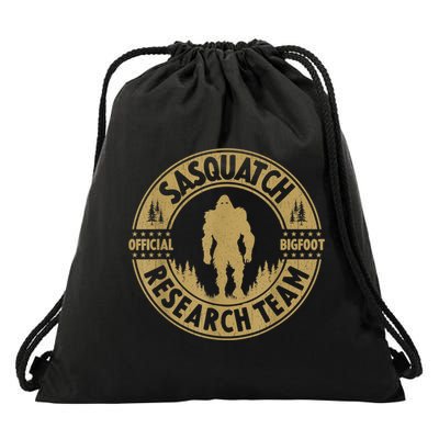 Bigfoot Research Team Retro Vintage Sasquatch And Trees 70s Drawstring Bag