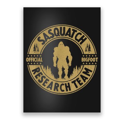 Bigfoot Research Team Retro Vintage Sasquatch And Trees 70s Poster