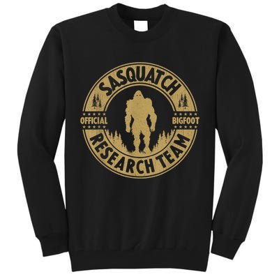 Bigfoot Research Team Retro Vintage Sasquatch And Trees 70s Tall Sweatshirt