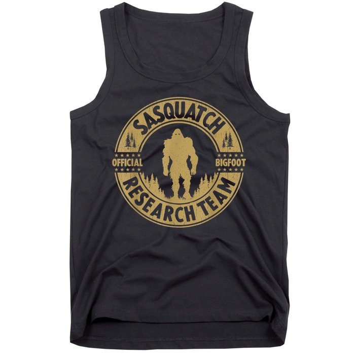Bigfoot Research Team Retro Vintage Sasquatch And Trees 70s Tank Top
