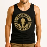 Bigfoot Research Team Retro Vintage Sasquatch And Trees 70s Tank Top