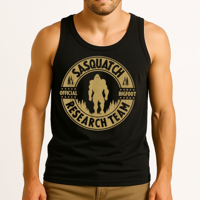 Bigfoot Research Team Retro Vintage Sasquatch And Trees 70s Tank Top