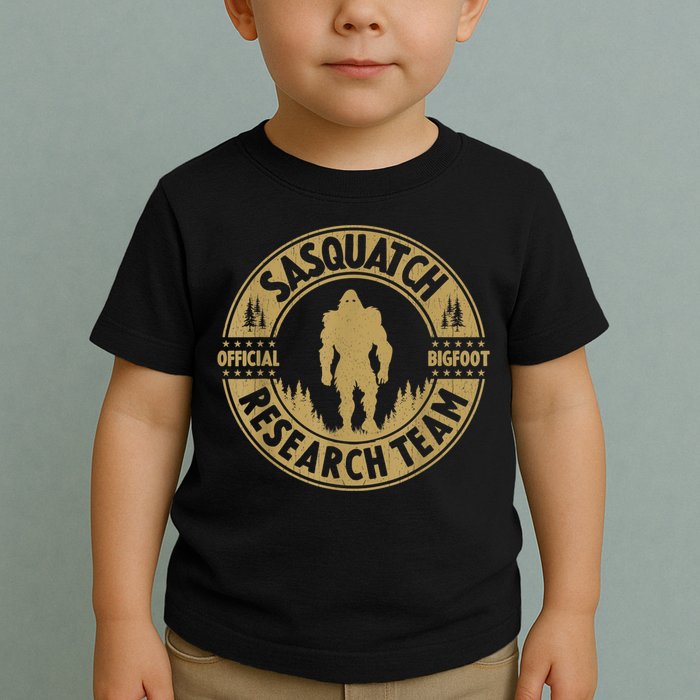 Bigfoot Research Team Retro Vintage Sasquatch And Trees 70s Toddler T-Shirt