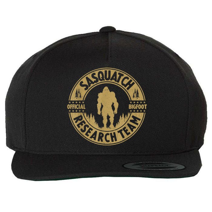 Bigfoot Research Team Retro Vintage Sasquatch And Trees 70s Wool Snapback Cap