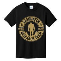 Bigfoot Research Team Retro Vintage Sasquatch And Trees 70s Kids T-Shirt