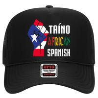 Boricua Roots Taino African Spanish Taino Nation Boricua High Crown Mesh Back Trucker Hat