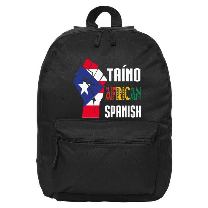 Boricua Roots Taino African Spanish Taino Nation Boricua 16 in Basic Backpack