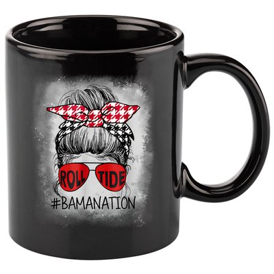 Bamanation Roll Tide Alabama All Yall The Tide Is Crimson 11oz C Handle Ceramic Mug
