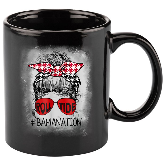 Bamanation Roll Tide Alabama All Yall The Tide Is Crimson 11oz C Handle Ceramic Mug