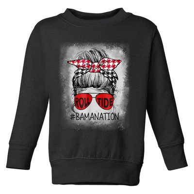 Bamanation Roll Tide Alabama All Yall The Tide Is Crimson Toddler Sweatshirt