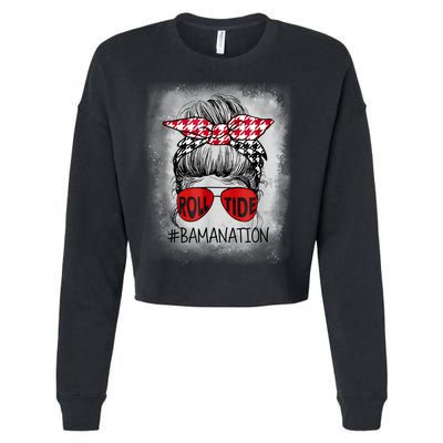 Bamanation Roll Tide Alabama All Yall The Tide Is Crimson Cropped Pullover Crew